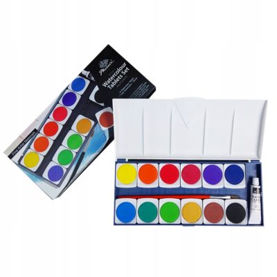 Zestaw farb akwarelowych w tabletkach z pędzelkiem Phoenix 13 kolorów